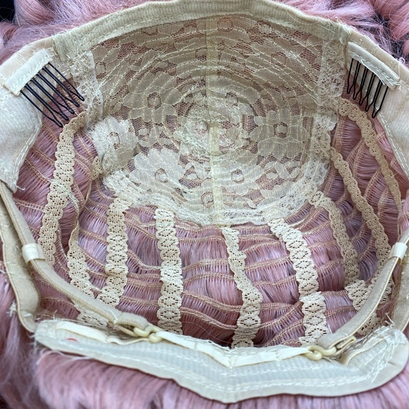 Pink Afro Curly Wig With Bangs - Picture 6 of 6